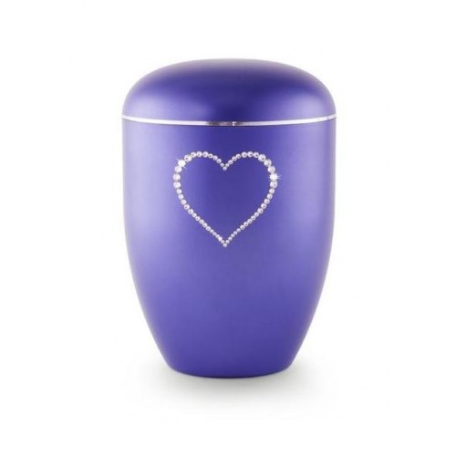 Biodegradable Swarovski Heart Urn (Violet)